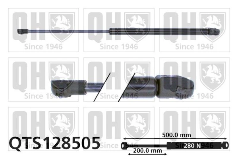 Image of QUINTON HAZELL Tailgate strut QUINTON HAZELL QTS128505