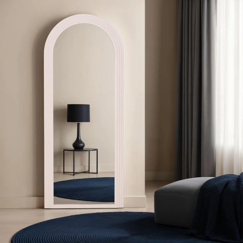 Image of Home Garden Direct PO Large Arch Floor Mirror Standing Mirror 70x170cm in Taupe Size: 70x170cm Taupe Unisex 70x170 cm