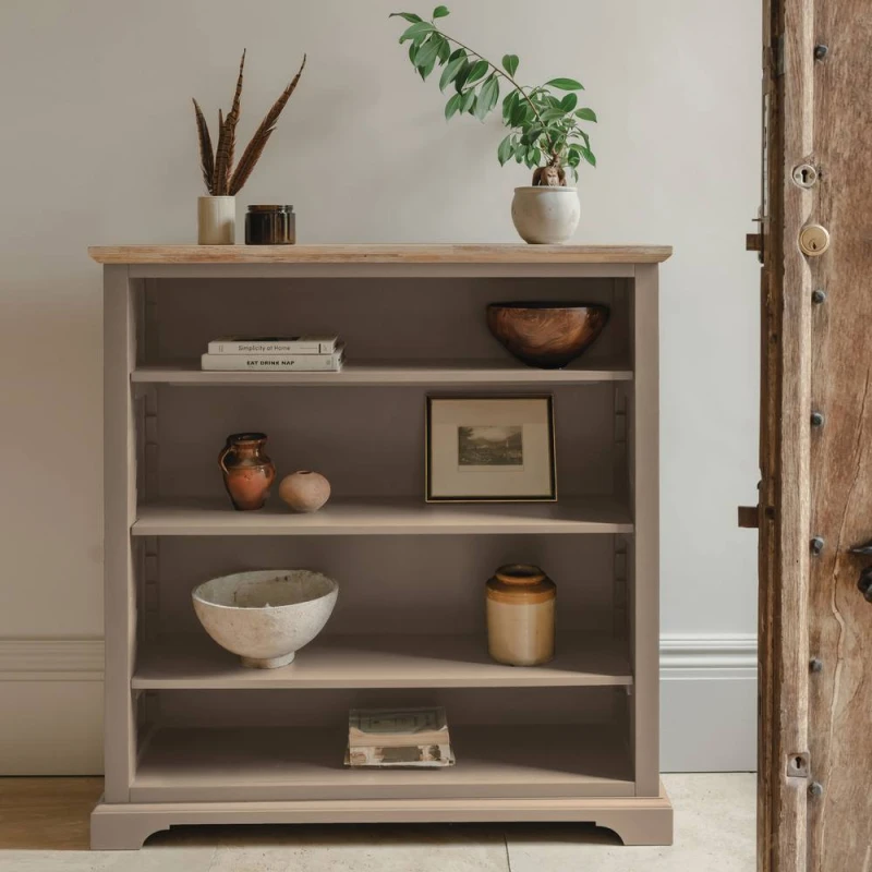 Image of Statement Furniture Florence Bookcase with Adjustable Shelves, Fully Assembled Bookshelf in Taupe Unisex