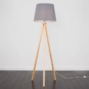 Image of Barbro Light Wood with XL Grey Aspen Shade