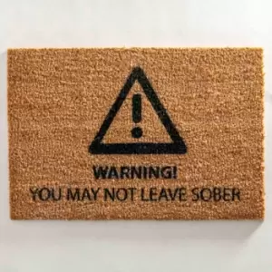 image of Artsy Doormats Sober Warning Doormat