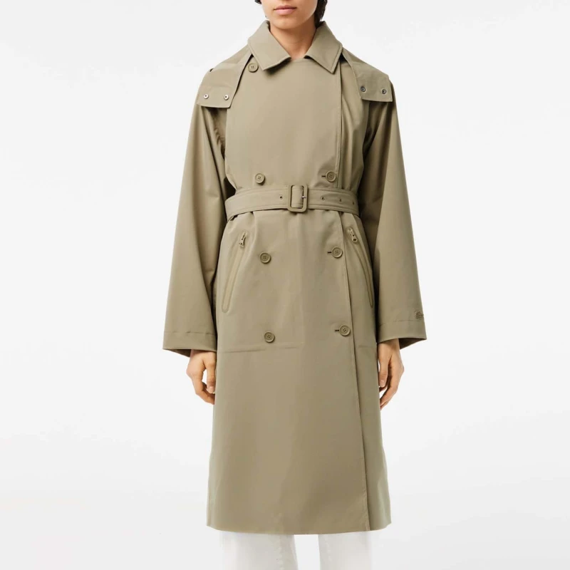 Image of Lacoste Oversized Trench Coat Beige female 14