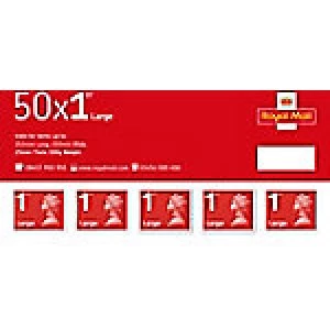 Image of Royal Mail 1st Class Large Letter Postage Stamps 50 Pieces