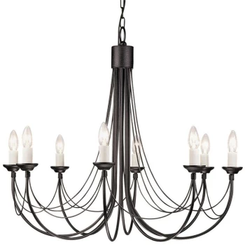 Image of Carisbrooke - 8 Light Chandelier Black Finish, E14 - Elstead