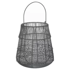 Image of Medium Wire Silver And Grey Glowray Conical Lantern