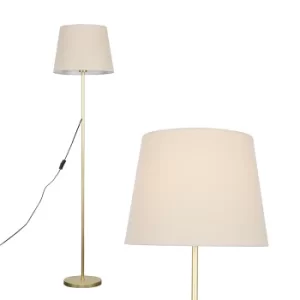 Image of Charlie Gold Floor Lamp with Beige Aspen Shade