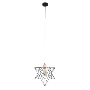 Image of Casco Copper Pendant with Black Sadira Shade