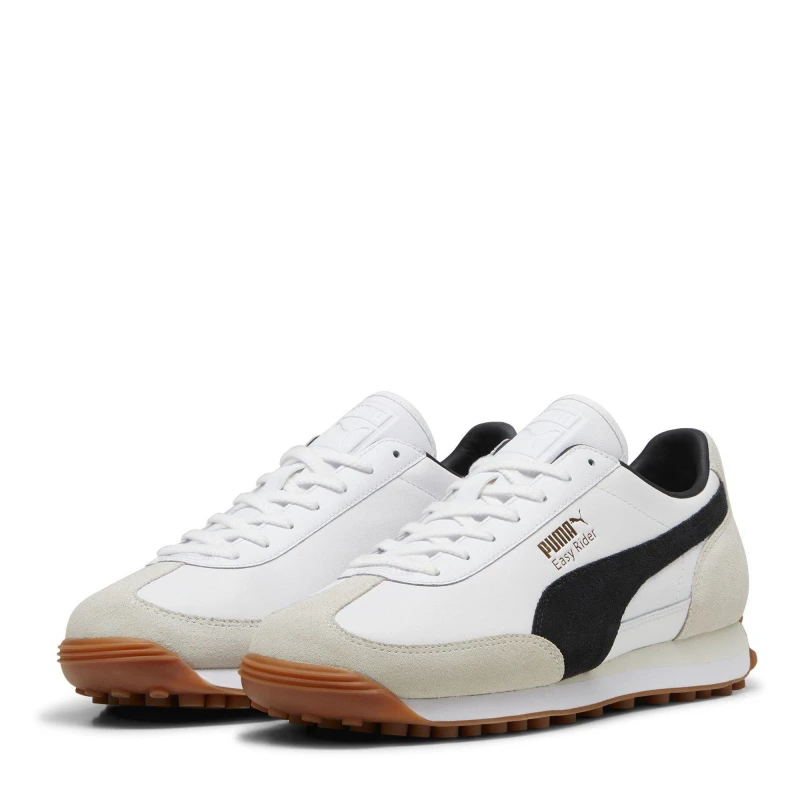 Image of Puma Mens Easy Rider Vintage Low-Top Trainers White/Black male 8 (42)