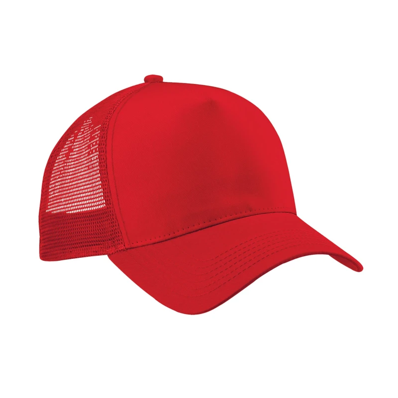 Image of Beechfield Beechfield Men Snapback Trucker Cap in Dark Red Dark Red One Size Male 5063377408058