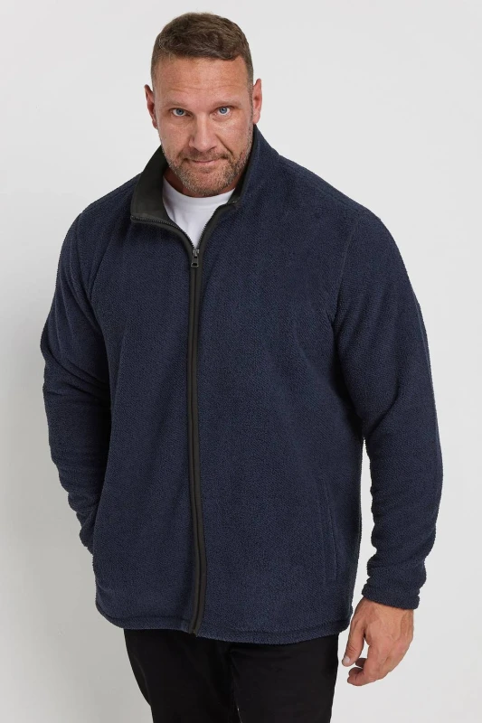 Image of BadRhino Textured Zip Through Fleece Blue