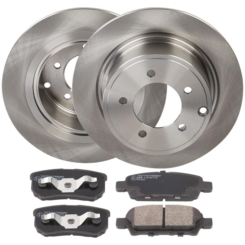 Image of RIDEX 3405B1906 Brake disc and pads set Rear Axle, Brake Disc Type: Solid, with acoustic wear warning Brake Set,disc brakes (3405)