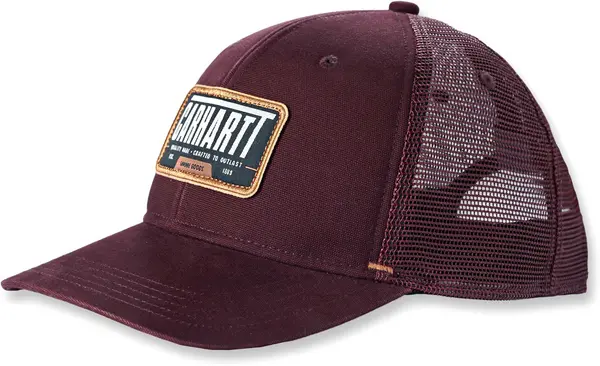 Image of Carhartt Canvas Mesh Graphic Cap, red