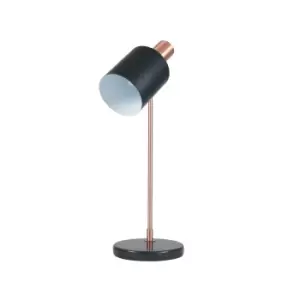 image of Black and Antique Copper Metal Task Table Lamp