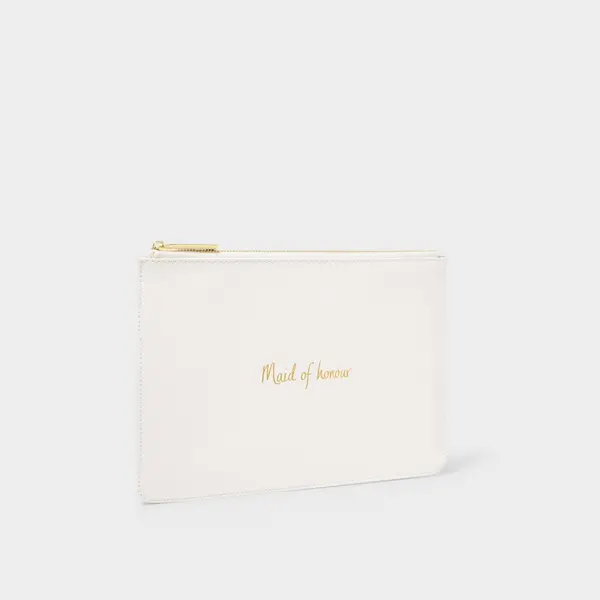 image of Katie Loxton Bridal Perfect Pouch Maid Of Honour in White KLB2494