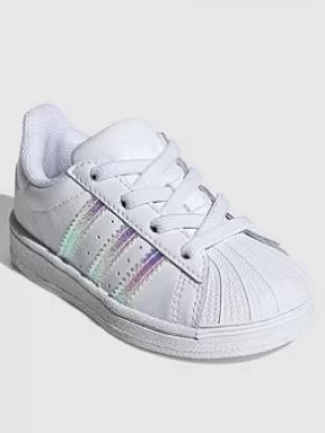 Image of Adidas Originals Superstar El Infant Trainers, White/White, Size 4