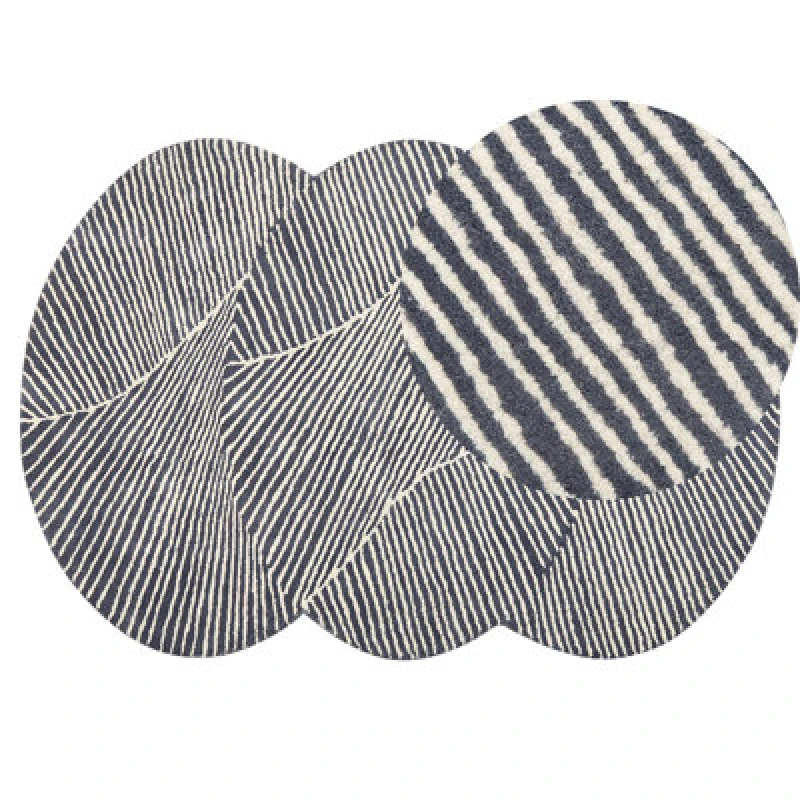 Image of Beliani Rug Zabol Graphite Grey 140 X 200 Cm Wool