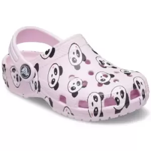 image of Crocs Girls Classic Panda Print Clogs UK Size 10 (EU 27)