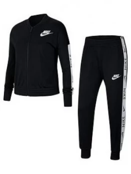 Image of Nike Older Girls Tracksuit Tricot, Black/White, Size XS, 6-8 Years, Women