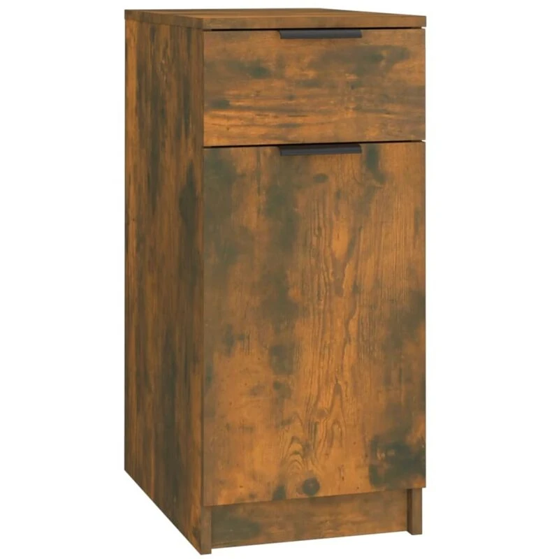 Image of Vidaxl Desk Cabinet Smoked Oak 33.5X50X75cm Engineered Wood, Brown 817129