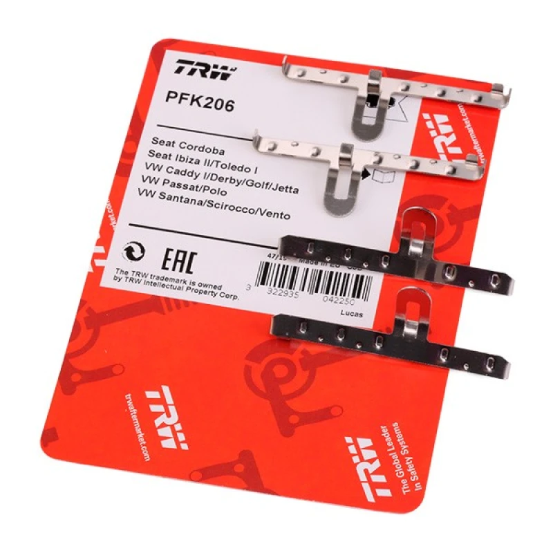 Image of TRW PFK206 Accessory Kit, disc brake pads Accessory Kit,disc brake pads (1164)