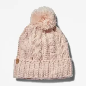 image of Timberland Autumn Woods Cable Beanie For Her In Light Pink Light Pink, Size ONE