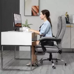 Image of Vinsetto 6 Point Vibrating Heat Massage Chair with Microfibre Upholstery, Grey