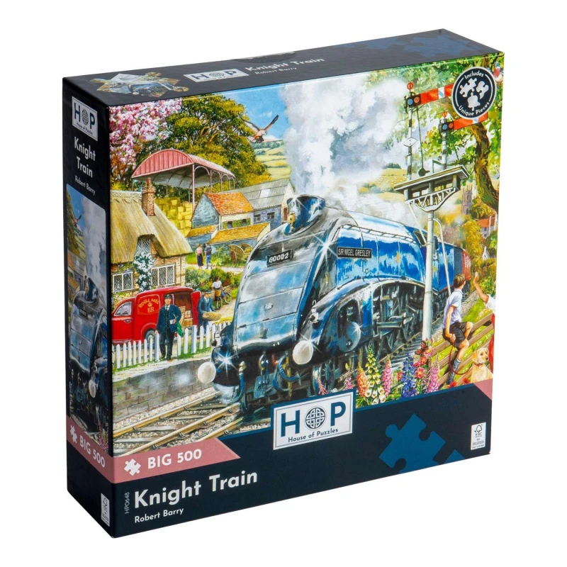 Image of The House Of Puzzles Knight Train, BIG 500 Piece Jigsaw Puzzle Multi unisex