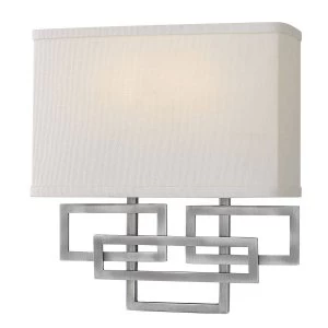 Image of 2 Light Indoor Wall Light Nickel, E14