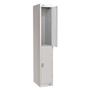 image of 2 Door Locker 300X300X1800 Light Grey/Light Grey Door