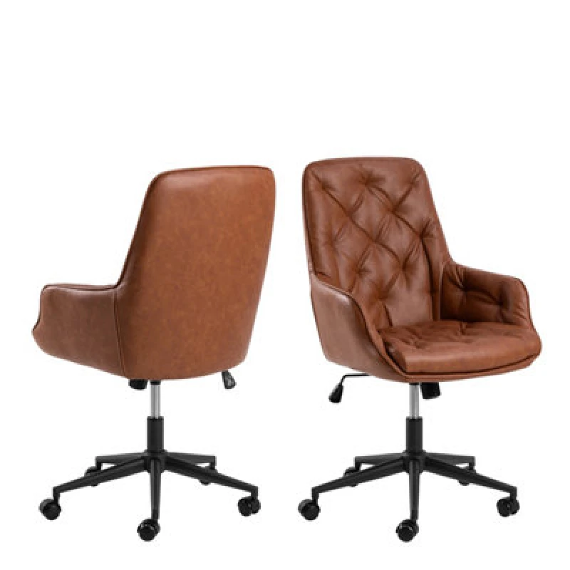 Image of Furniture To Go Erik Gas Lift Desk Chair In Brandy Pu