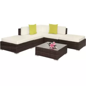 image of Tectake Paris Rattan Sofa Set - Dark Brown