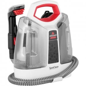 image of Bissell SpotClean 3698E Carpet Cleaner in White Red