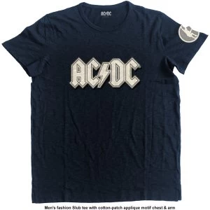 Image of AC/DC - Logo & Angus Unisex Large T-Shirt - Blue