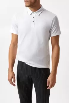 Mens White Premium Mercerised Cotton Polo Shirt