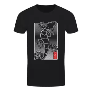 Image of Unorthodox Collective Mens Oriental Gecko T-Shirt (L) (Black/White)