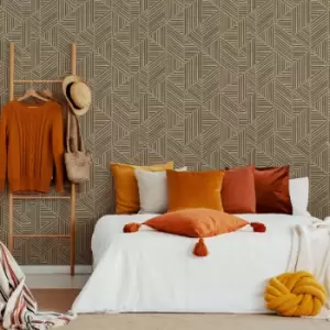 Image of Superfresco Easy - Brown Scandi Slat Wood effect Smooth Wallpaper - Brown