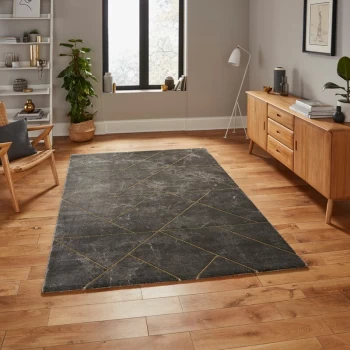 Image of Craft 23486 Dark Grey Gold 120cm x 170cm Rectangle - Grey and Yellow