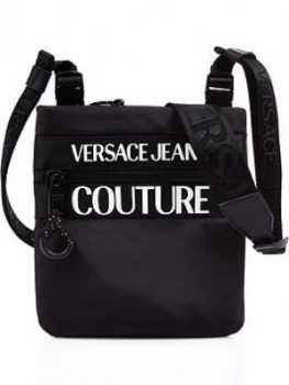 image of Versace Jeans Couture Mens Logo Small Cross-Body Bag - Black