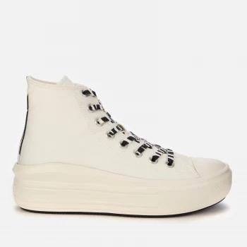 image of Converse Womens Chuck Taylor Move Archive Print Platform Hi-Top Trainers - White - UK 3