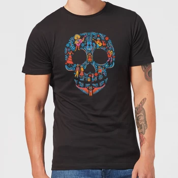 Image of Coco Skull Pattern Mens T-Shirt - Black - 3XL - Black