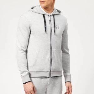 Image of Armani Exchange Small Logo Zip Through Hoodie Heather Grey Size 2XL Men