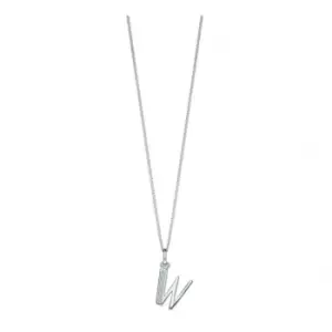 Image of Beginnings Sterling Silver Art Deco Initial W Cubic Zirconia Pendant P4745C