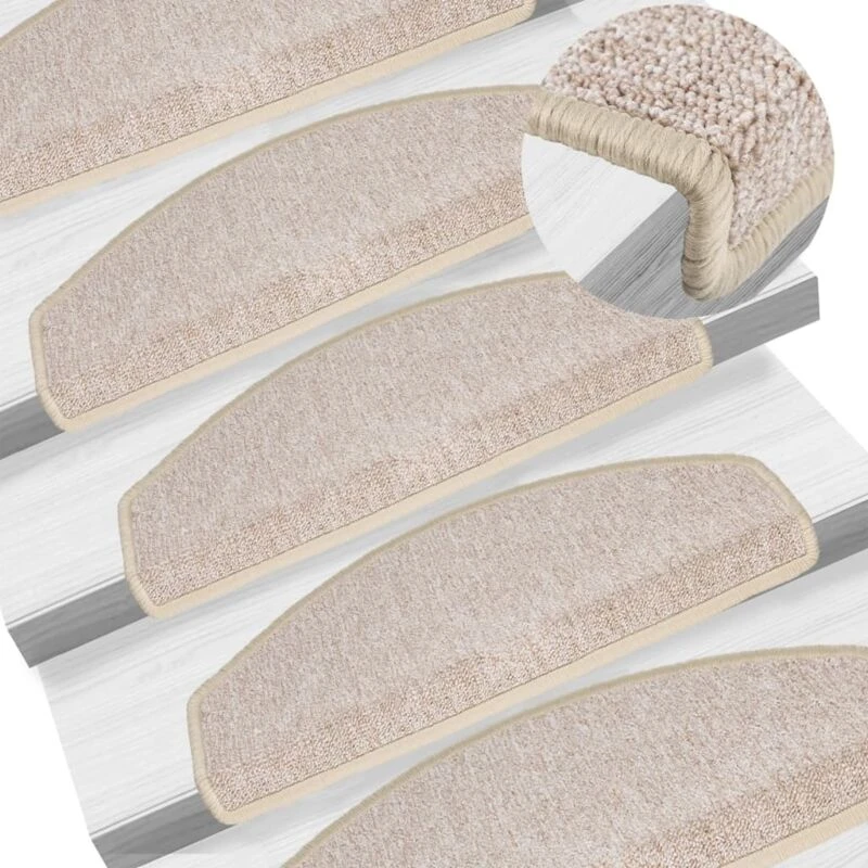 Image of VIDAXL Carpet Stair Treads 15 pcs Taupe 65x24x4cm Vidaxl 133890