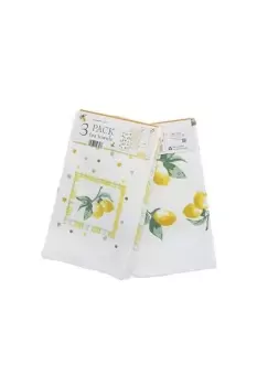 image of 3 Pack Velour Tea Towels Lemons