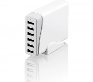 image of Sandstrom SMA6WH17 8A 6-ports USB Charger 1m