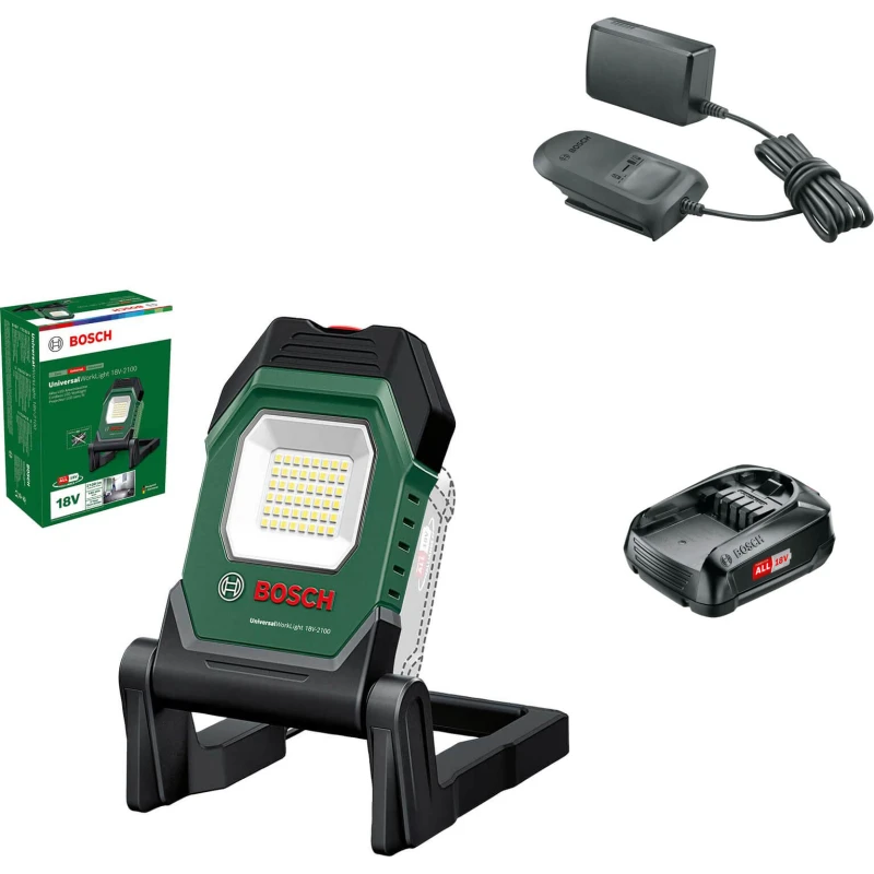 Image of Bosch UNIVERSALWORKLIGHT 18V-2100 P4A 18v Cordless LED Work Light UNIVERSALWORKLIGHT 18V-2100 Batteries: 1 x 1.5ah Li-ion