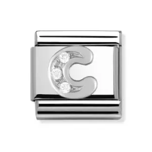 image of Nomination Classic Silver & CZ Letter C Charm