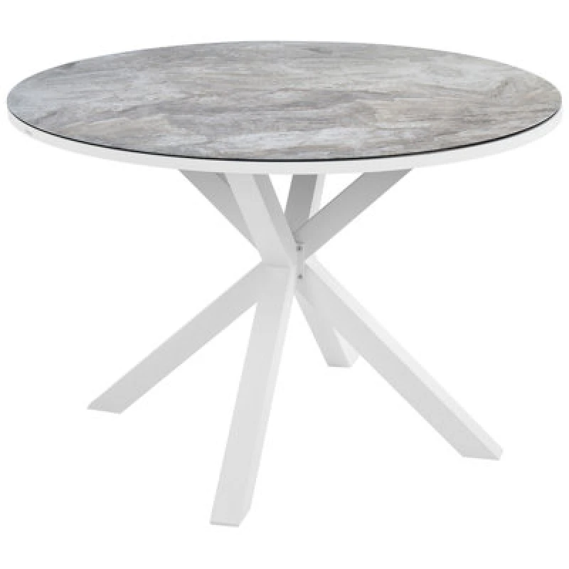 Image of Beliani Garden Dining Table Maletto 120 Cm 120 Cm Glass Dark Grey