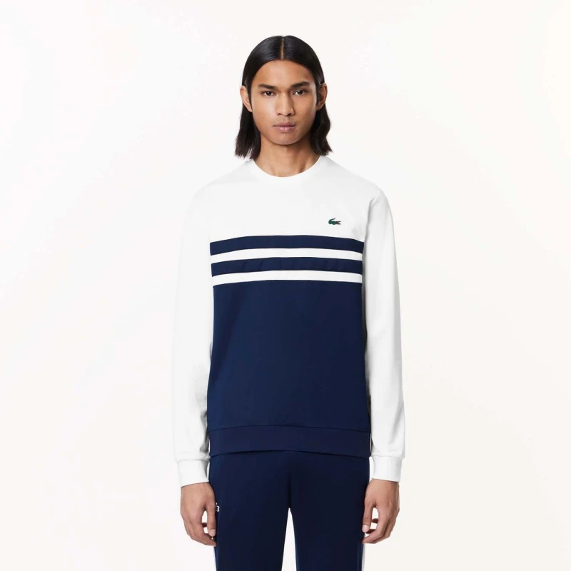 Image of Lacoste Stretch Interlock Tennis Sweatshirt - White White XS