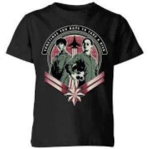 Image of Captain Marvel Take A Risk Kids T-Shirt - Black - 11-12 Years